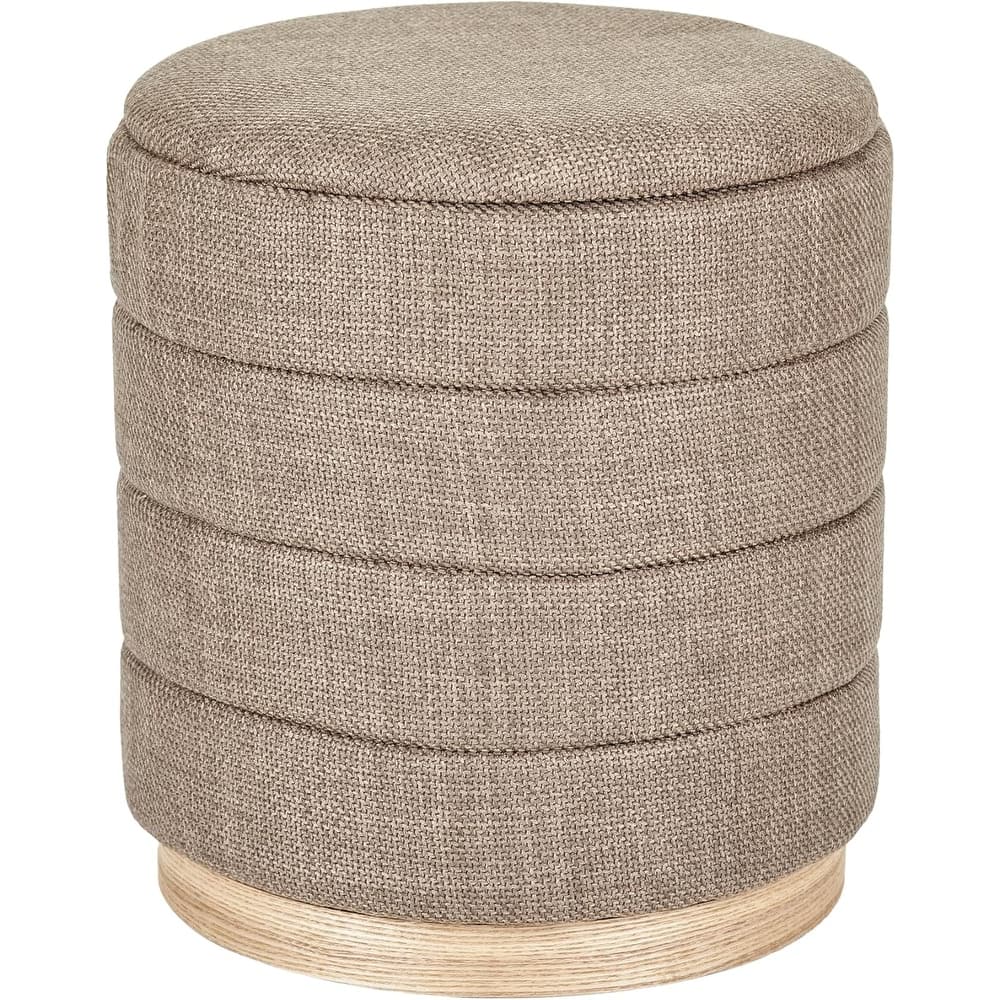 Aria Home Modern Cylinder Ottoman with Hidden Storage Upholstery Seat