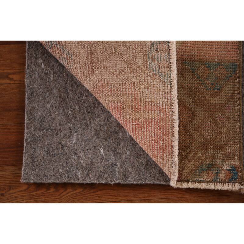 Hand Knotted Oriental 100% Wool Carpet Transitional Tribal Peach Anatolian Area Rug - 3' 2'' X 1' 6''