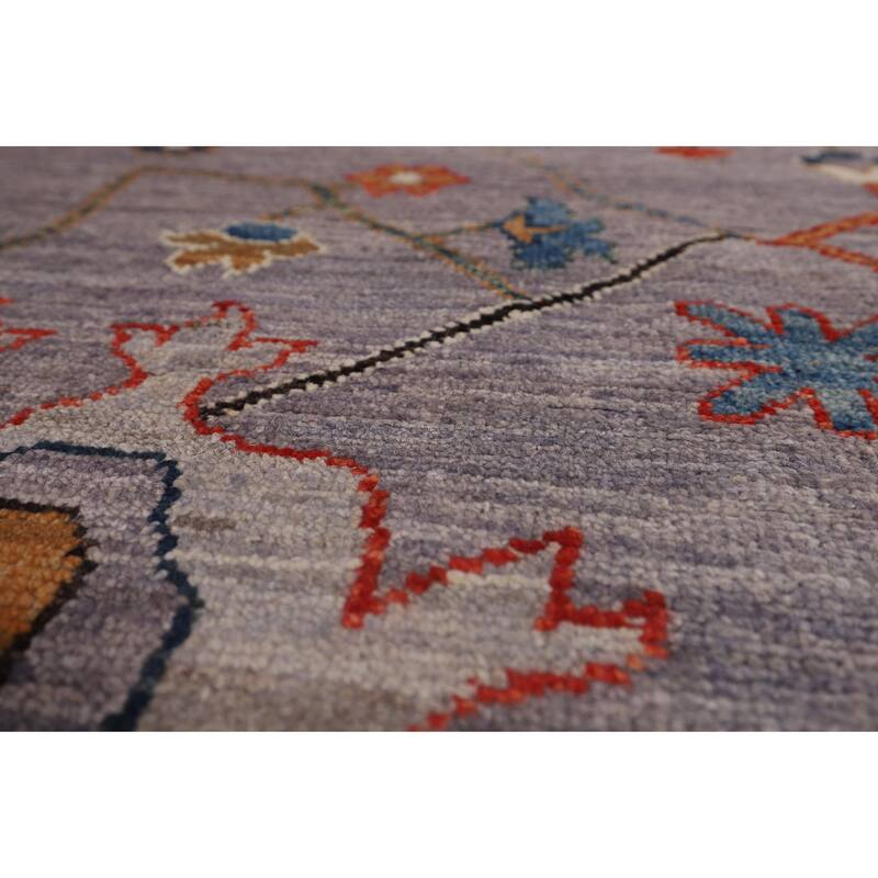 Vegetable Dye Grey Oushak Turkish Rug Hand-Knotted Wool Carpet - 8'9"x 11'9"
