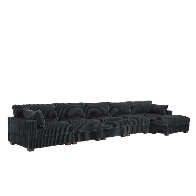 Oversized Plush Modular Sectional Sofa Couch with Ottoman