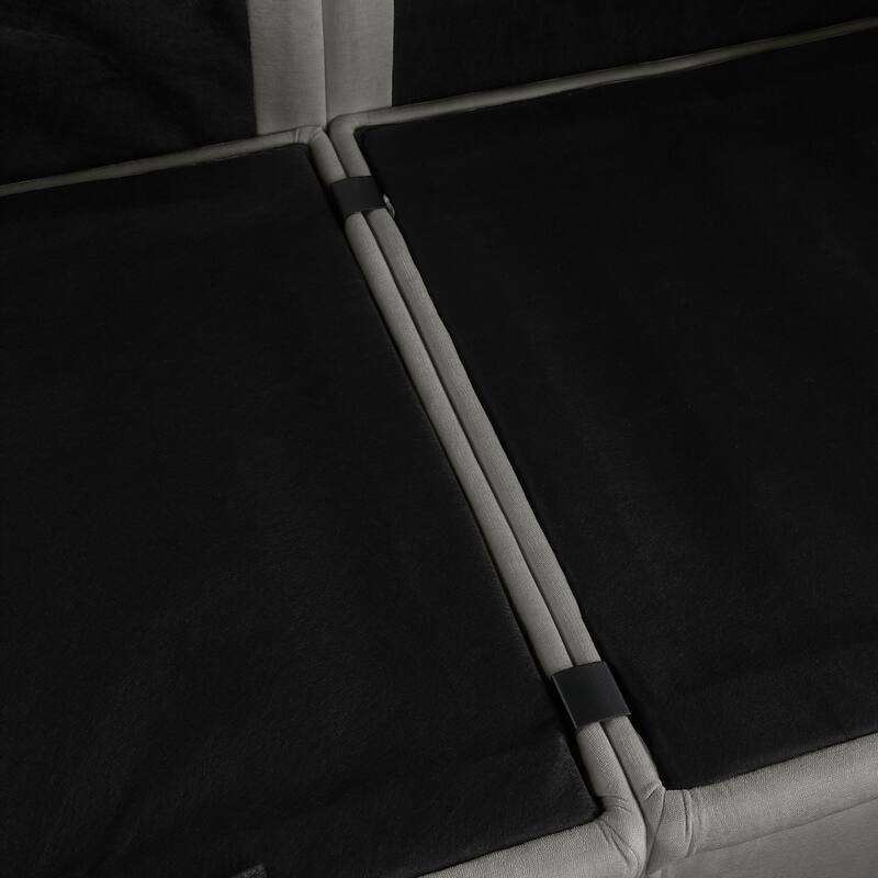 109.4" Chenille Sectional Sofa with Two Ottomans