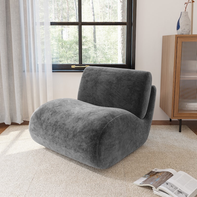DREAMSIDEA Low Back Upholstered Swivel Accent Chair