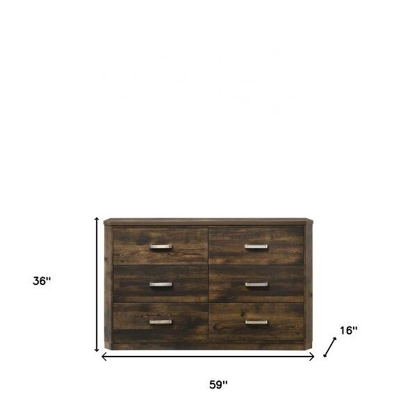HomeRoots 59" Dark Brown Solid and Manufactured Wood Six Drawer Double  Dresser - Bed Bath & Beyond - 37920153