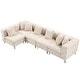 preview thumbnail 2 of 9, Large L-Shaped Modular Sofa, 5-Seat Velvet Sectional Couch