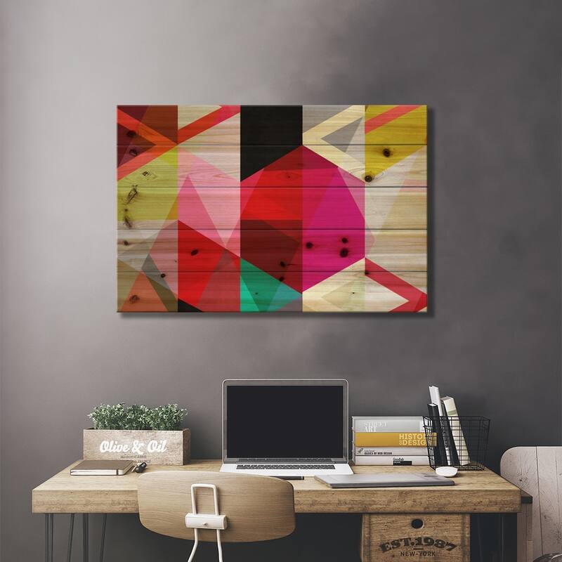 Modern Art - View Through a Kaleidoscope Print On Wood by 5by5collective - Multi-Color