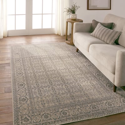 Olivine Indoor/Outdoor Trellis Gray/ Brown Area Rug