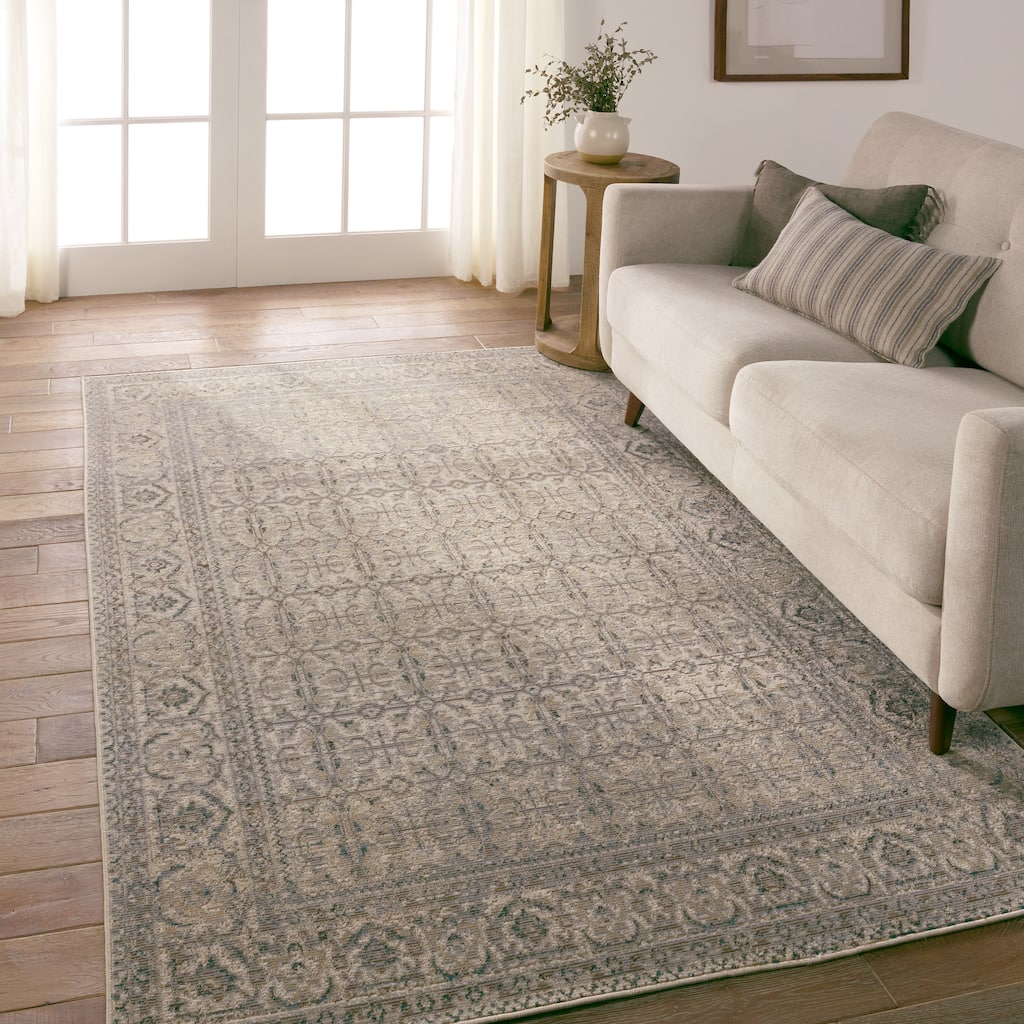 Olivine Indoor/Outdoor Trellis Gray/ Brown Area Rug