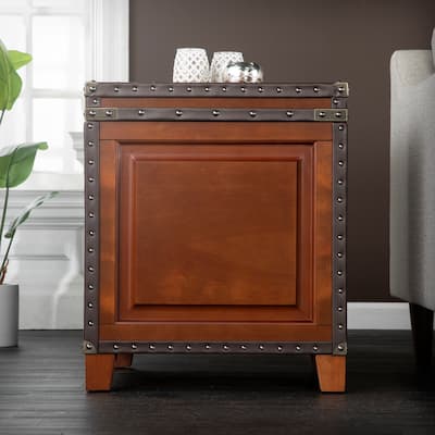 SEI Furniture Ailsa Nailhead Trunk Side Table