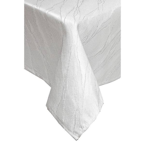 slide 1 of 1, White Marble Tablecloth With Lurex (60" X 90")