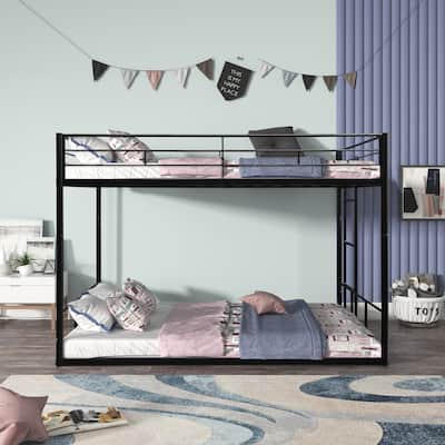 Versatile Twin Bunk Bed with Convertible Design, Sturdy Steel Frame and Safety Features for Bedroom, Children's Bedrooms
