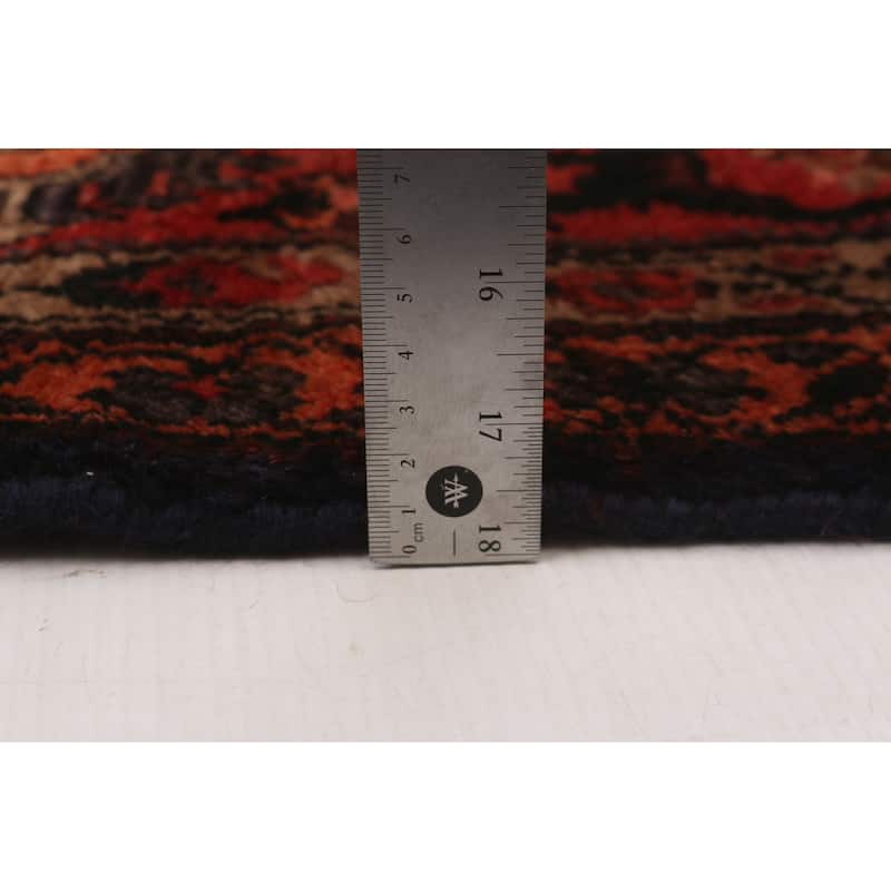 Andelz Navy, Red Rug 3'7" x 11'7" - 3'7 x 11'7