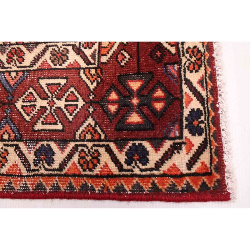 ECARPETGALLERY Hand-knotted Kayseri Vintage Dark Red Wool Rug - 6'6 x 9'9