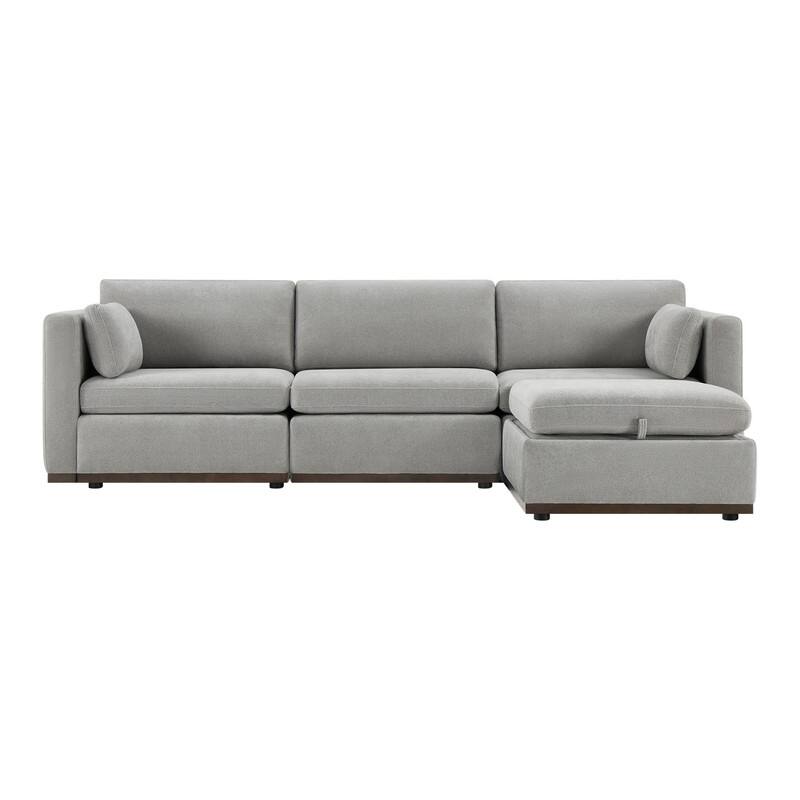 Donna Oversized Modular Sectional Fabric Sofa with Upgraded Wood Base