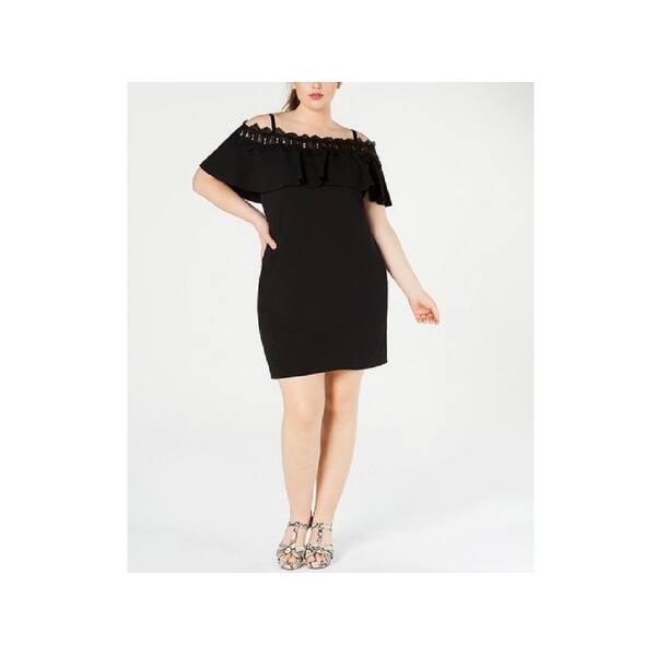 Bcx Women's Plus Size Trendy Plus Size Offtheshoulder Crochet Dress Black Size 3X - Bed Bath & Beyond