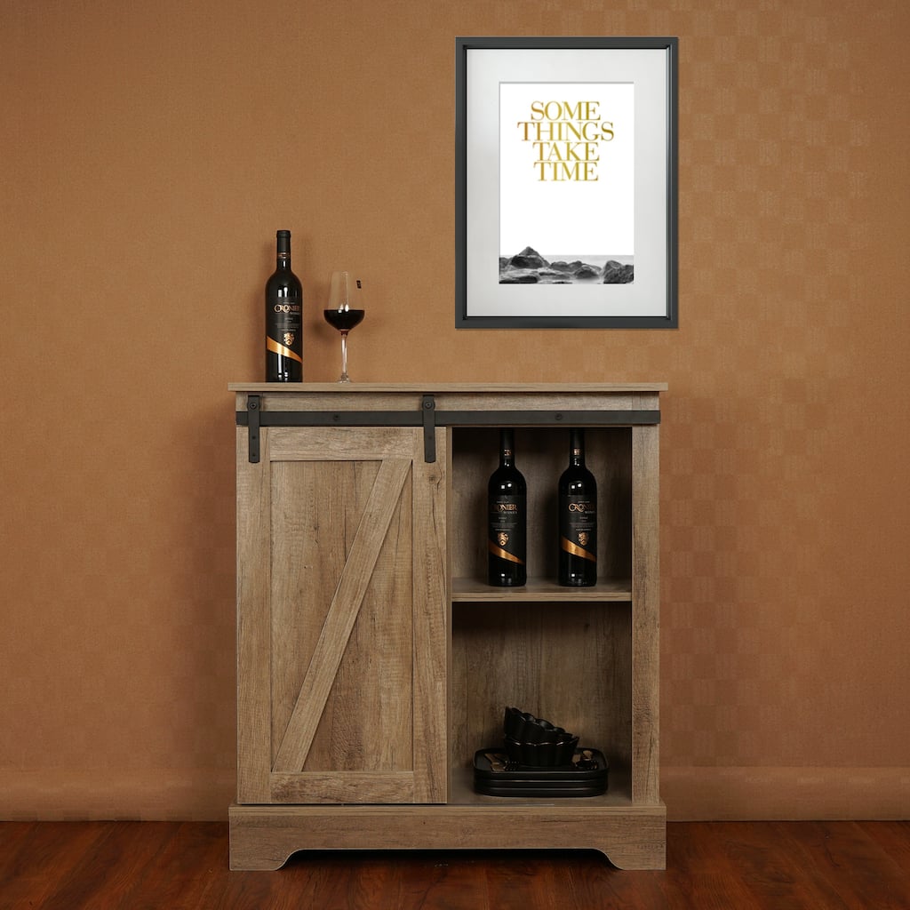 Modern Farmhouse Sliding Barn Door Storage Cabinet