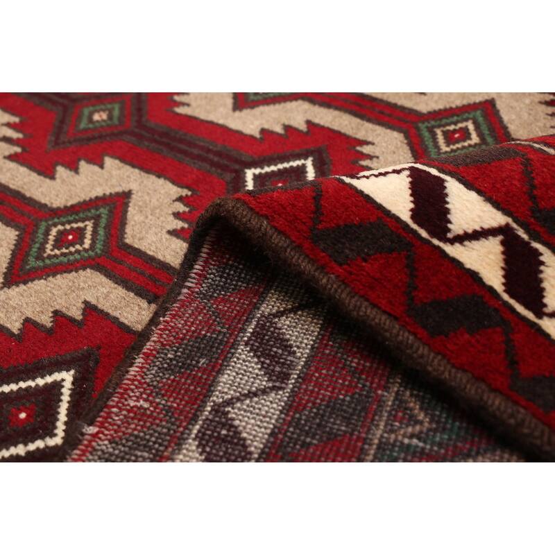 ECARPETGALLERY Hand-knotted Teimani Red Wool Rug - 3'7 x 6'1