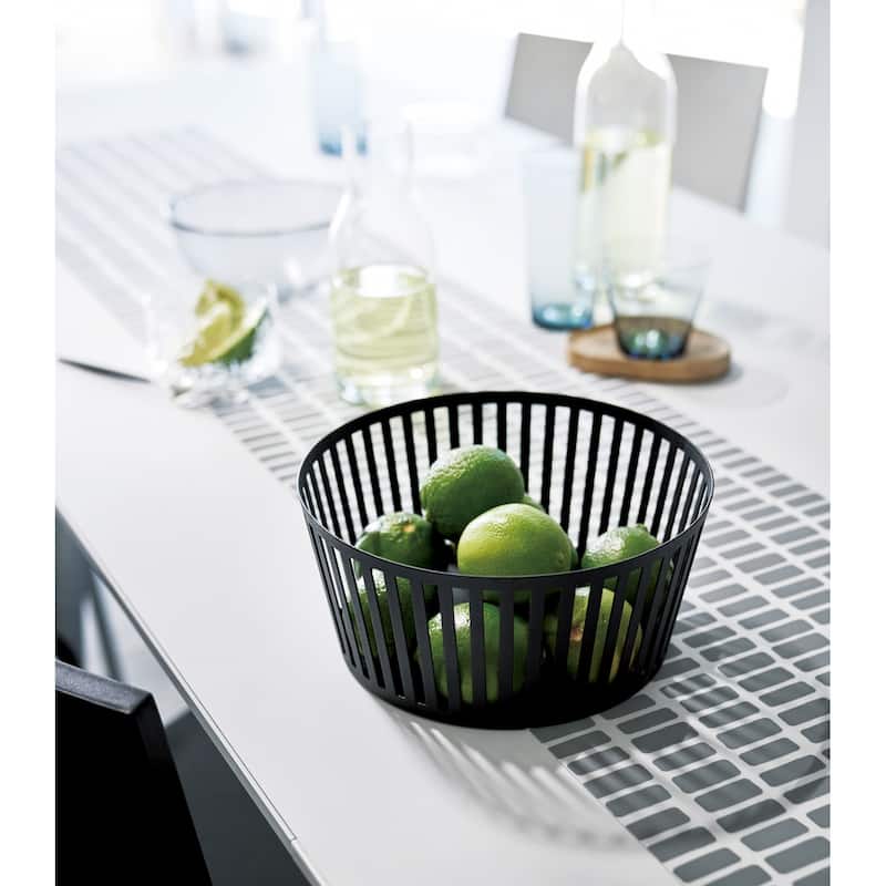 Yamazaki Home Fruit Basket - Two Sizes, Steel, Tall - L 8.46 x W 8.46 x H 3.94 inches