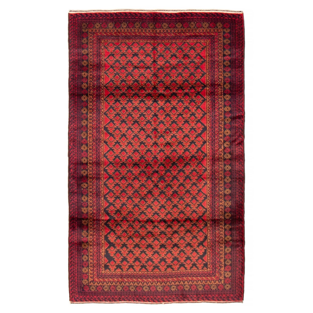 Teimani Red Rug 3'7" x 6'1" - 3'7 x 6'1