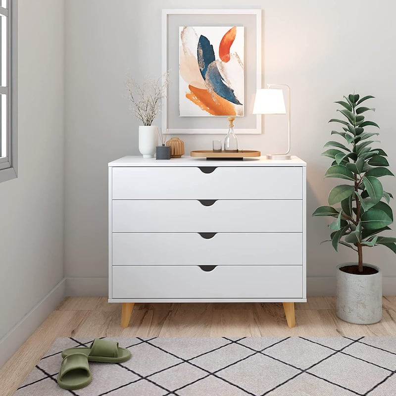Minimalist 4-Drawer Dresser - Wooden Cabinet