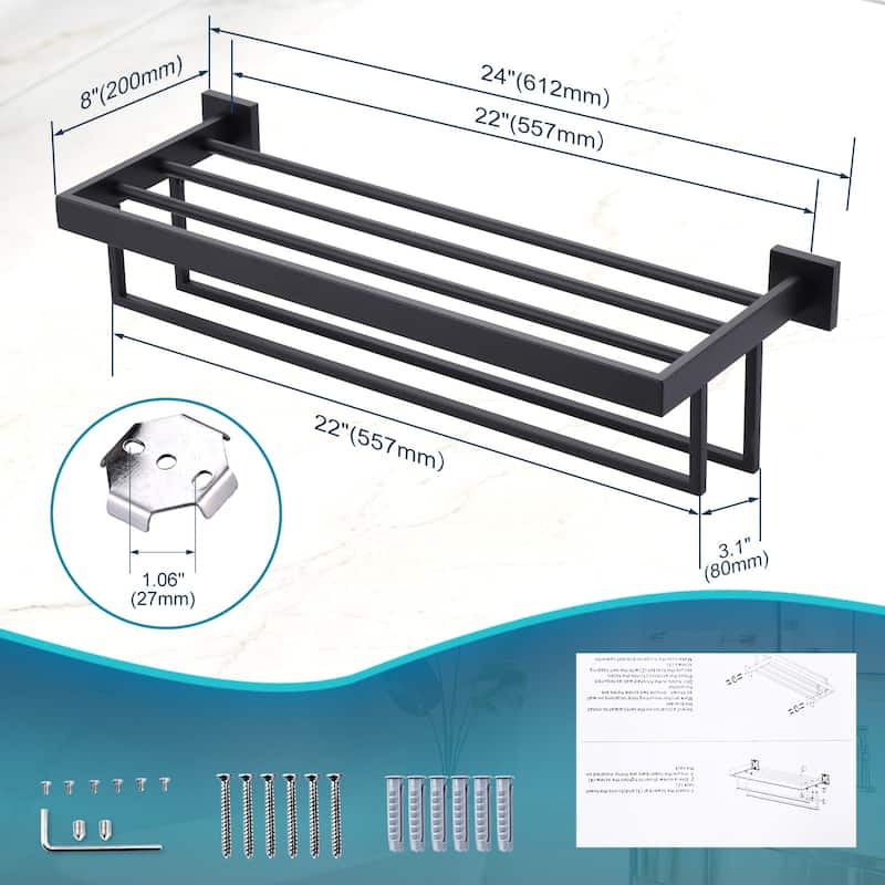 WOWOW 2-Tier Stainless Steel Bath Towel Rack