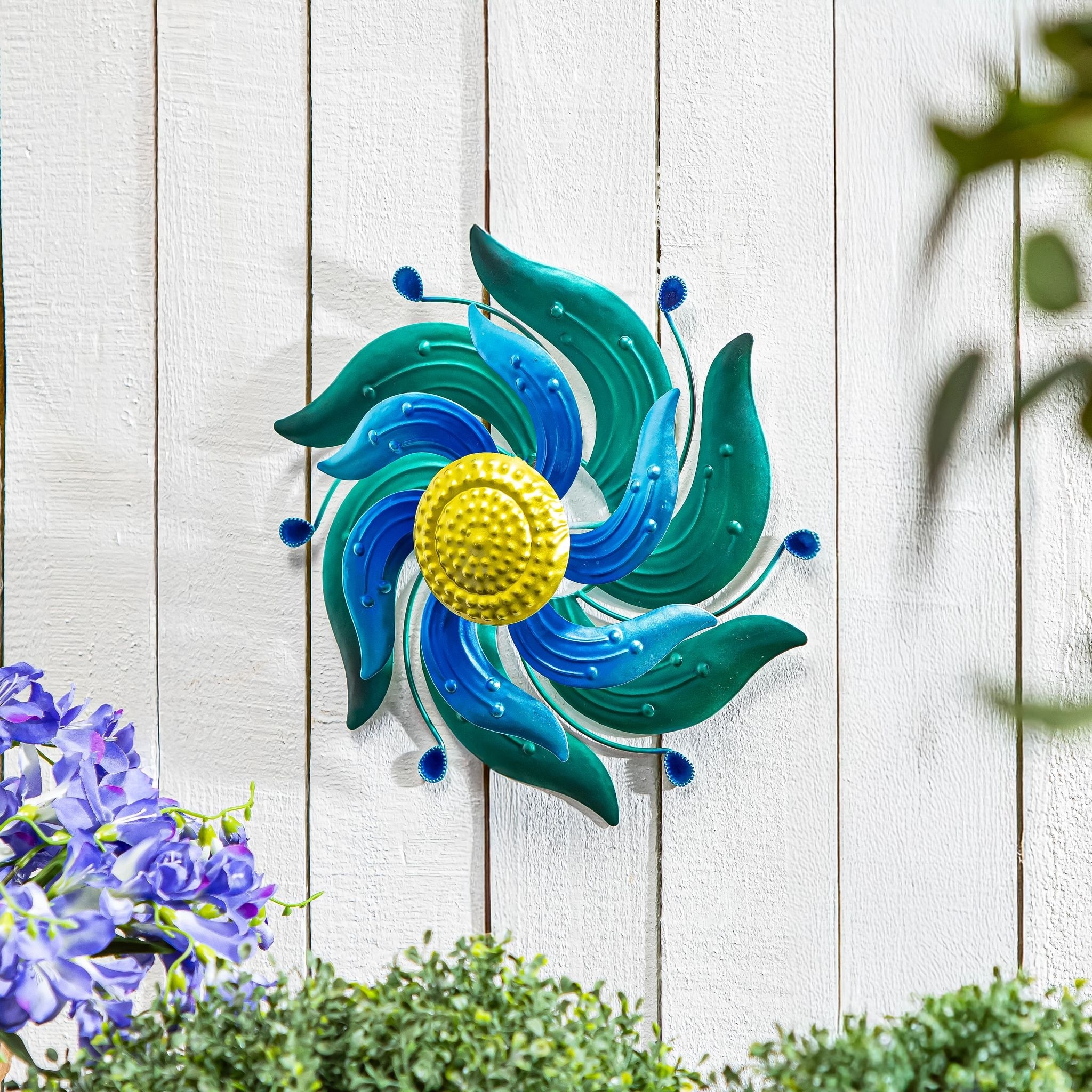 13 in. Celestial Swirl Blue Wall Spinner