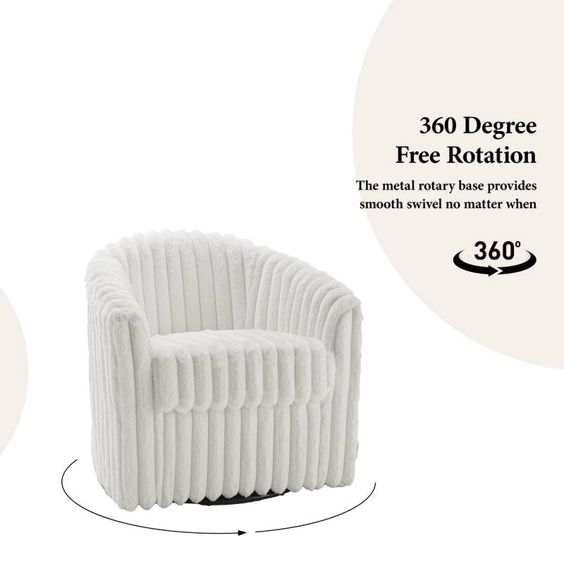 Modern Cotton Flannel Swivel Accent Chair Plush Barral Chair