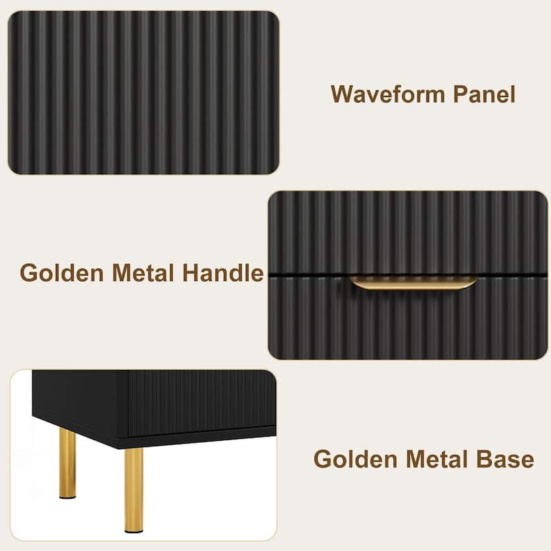 IDEALHOUSE Black 3 Drawer Dresser