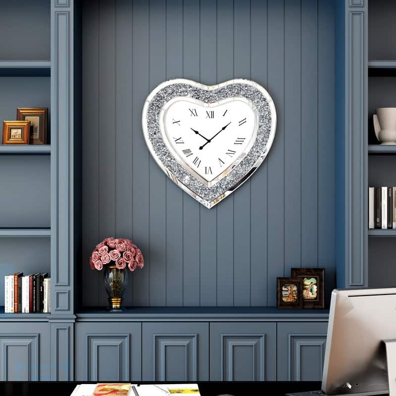 Mirrored Silver Wall Clock