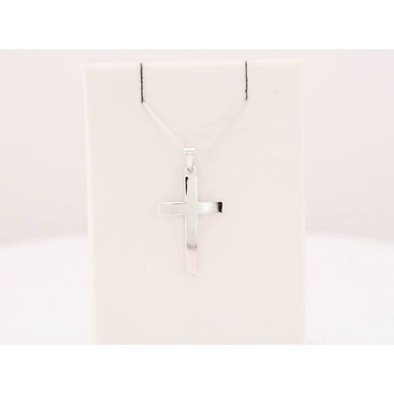 Curata 14k White Gold Cross Pendant 24.25x16
