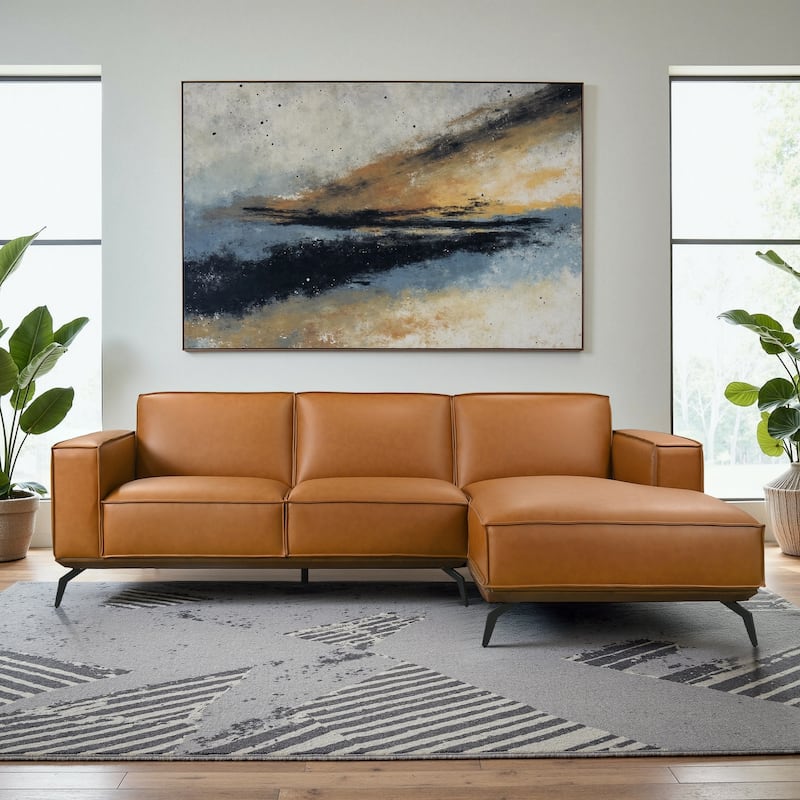 Bethany Mid-Century Modern L-Shaped Sectional Sofa & Chaise