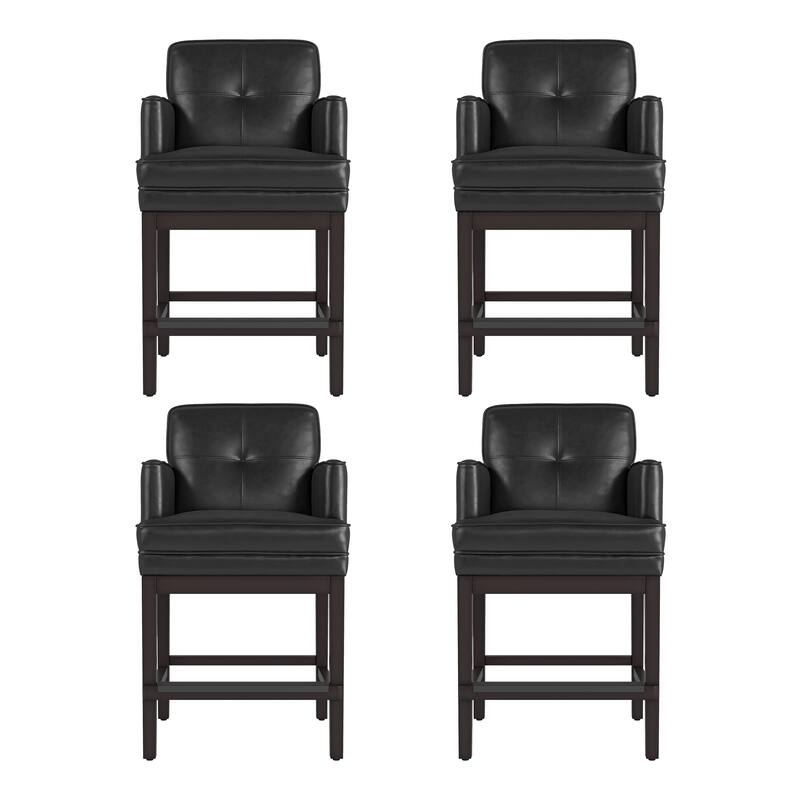 27.2" Modern Upholstered Solid Wood Shelf Counter Height Bar Stool - 22.4" W x 20.6" D x 40.2" H