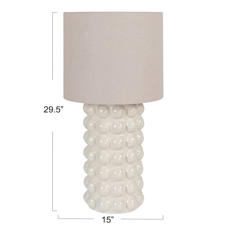 Stoneware Hobnail Table Lamp