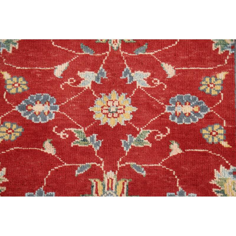 Red Floral Kazak Oriental Accent Rug Hand-Knotted Wool Carpet - 2'0" x 3'0"