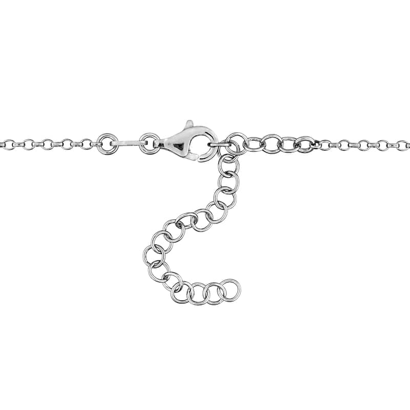 Miadora 5.3mm Heart Center 1.7mm Rolo Chain Necklace in Sterling Silver