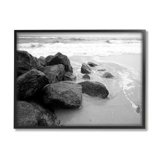 Stupell Incoming Tide Nautical Beach Coast Black White Photography ...