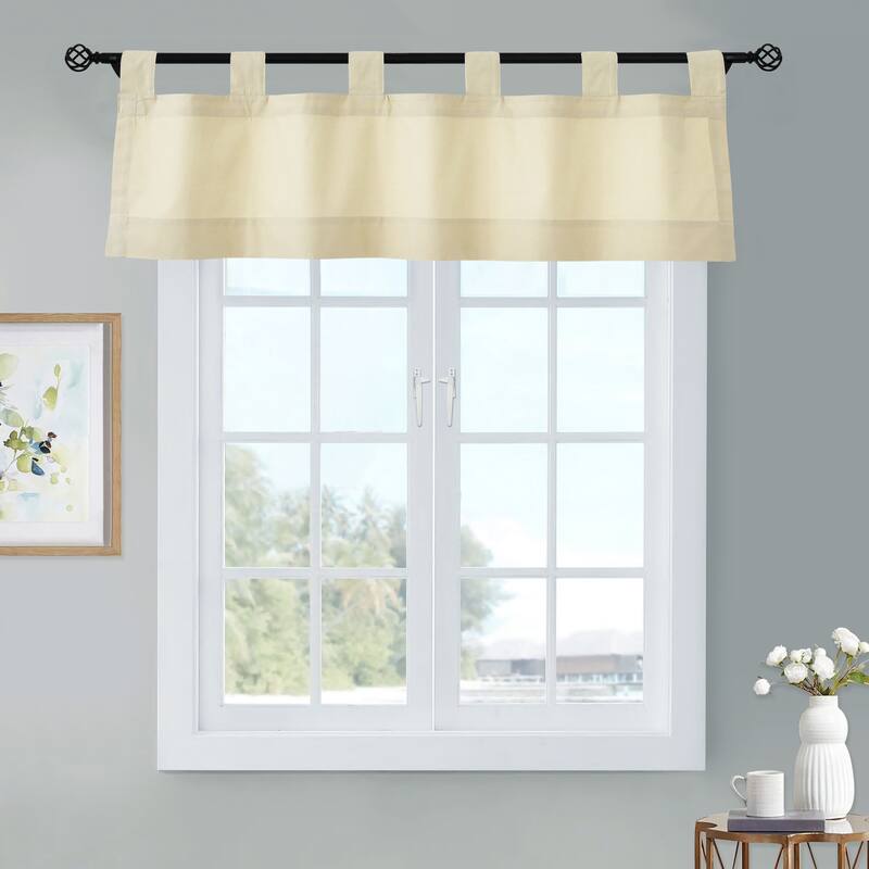 ThermaLogic Weathermate Insulated Cotton Tab Top Valance - 40" x 15" - Natural
