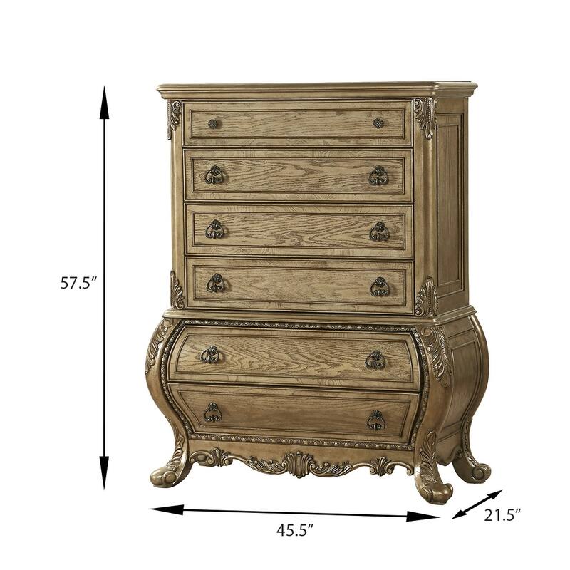 Versaille Vintage Oak 6-Drawer Dresser