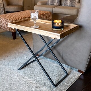 Shop Declan Rectangle Wood Tray Top Folding Table Overstock