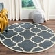 preview thumbnail 77 of 86, SAFAVIEH Handmade Cambridge Rosy Modern Moroccan Wool Rug 6' Round - Dark Grey/Ivory