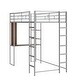 preview thumbnail 39 of 37, Metal Loft Bed With 2 Shelves And One Desk