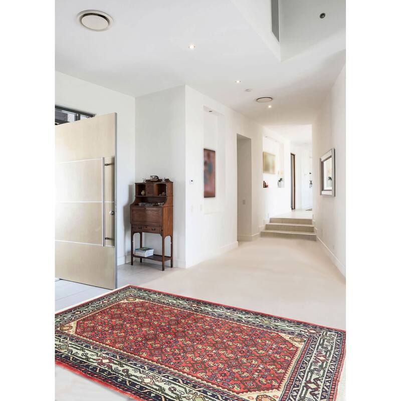 ECARPETGALLERY Hand-knotted Andelz Red Wool Rug - 3'5 x 4'11
