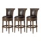 preview thumbnail 98 of 110, Maven Lane 31" Pullman Swivel Bar Height Kitchen Stool Set of 3 - Walnut Vegan Leather