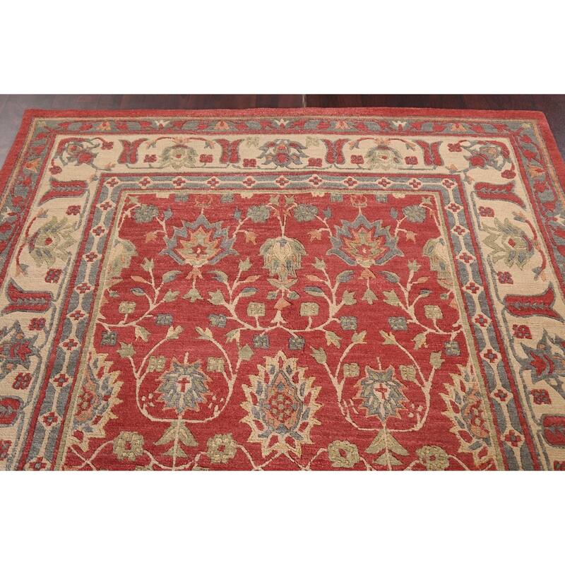 Vegetable Dye Nepalese Oriental Area Rug Hand-knotted Wool Carpet - 6'1" x 9'4"