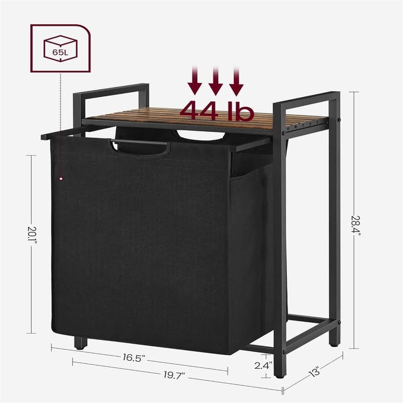 Laundry Basket - 19.7"L x 13"W x 28.4"H