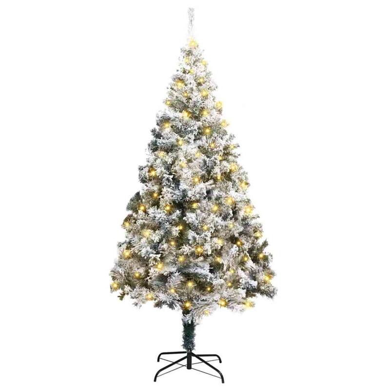 vidaXL Artificial Christmas Tree Green 70.9" PVC and Steel and Plastic