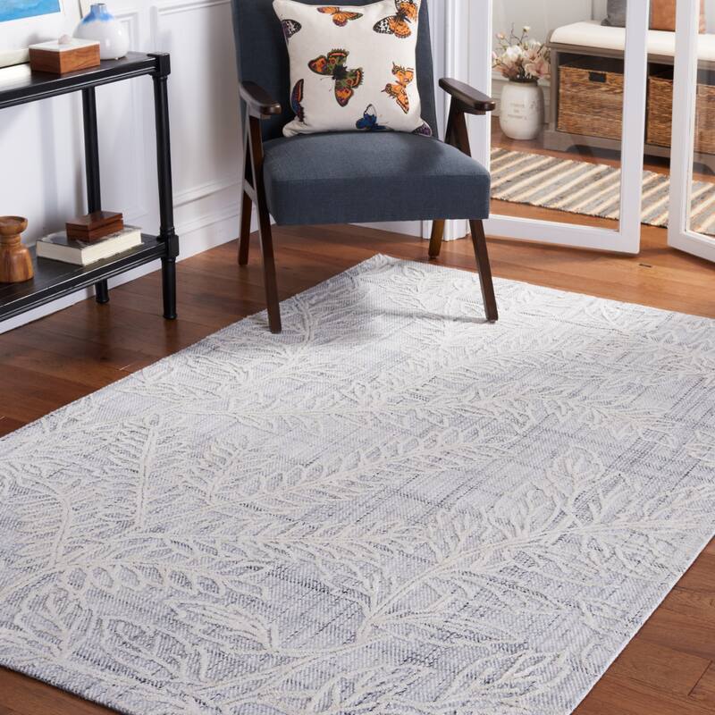 SAFAVIEH Handmade Marbella Valya Modern Rug - 3' x 5' - Grey/Ivory