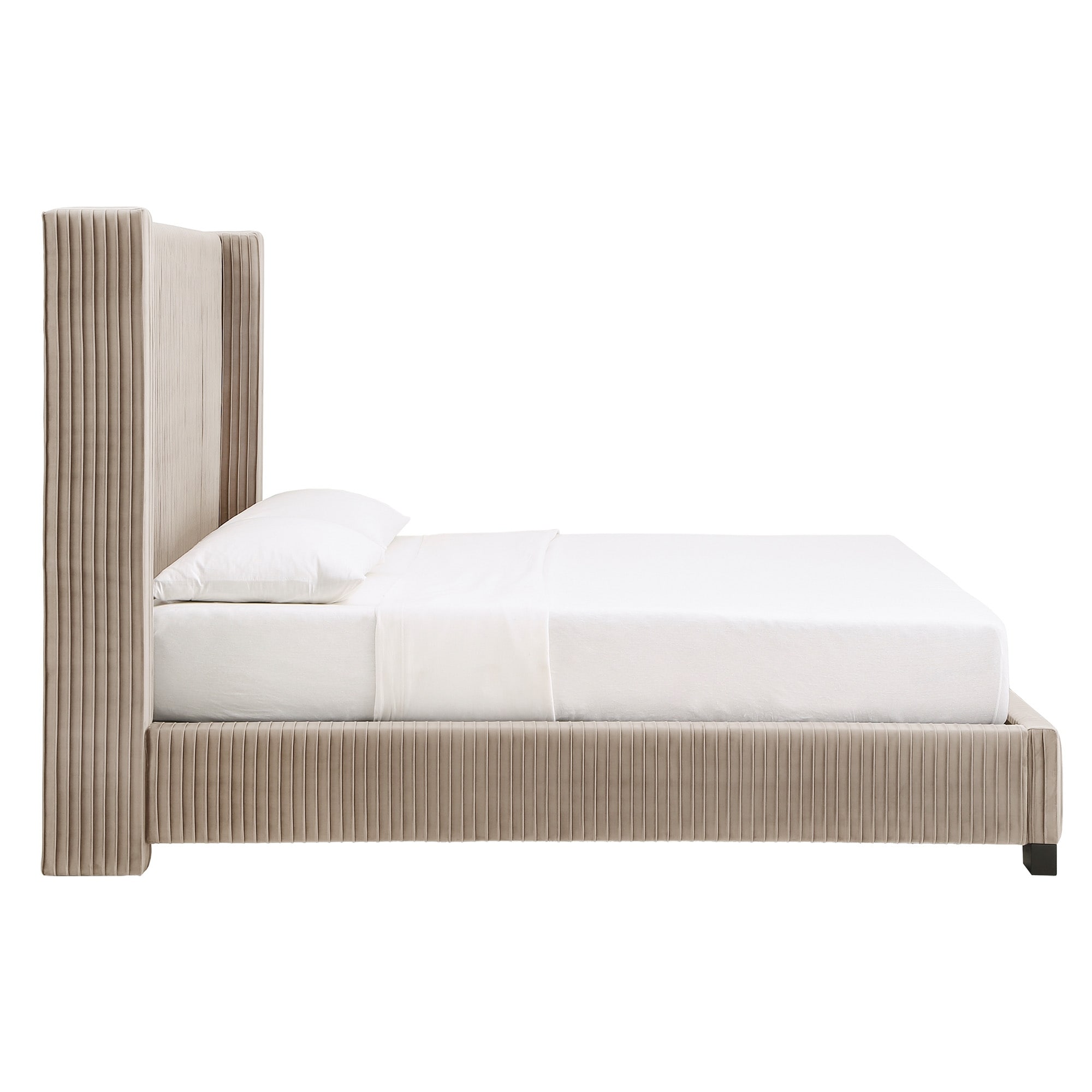 Jules pleated velvet wingback bed by inspire q outlet modern