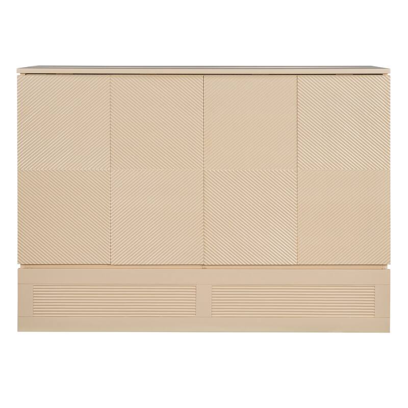 Full Size Murphy Bed with Drawers, USB Ports, and Charging Sockets - Modern Space-Saving Wall Bed with Smooth Pulley Design