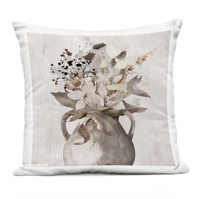 Stupell Rustic Cottage Bouquet Printed Outdoor Throw Pillow Design by Val Rhodes