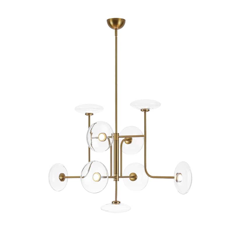 Art Deco 9-Light Sputnik Glass Dimmable LED Chandelier